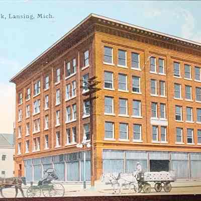 Tussing Block, Lansing, Mich. Postcard