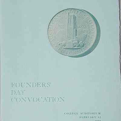 Michigan State College Founders Day Convocation Program