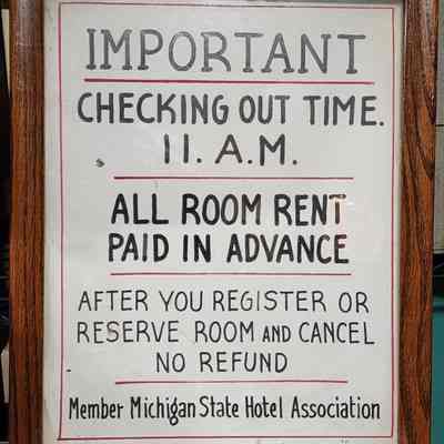 Hotel Detroit Framed Lobby Sign