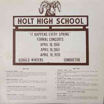 Holt High School Band, 1968, 1969, 1970, Record