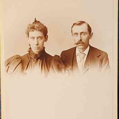 Portrait of a Couple Cabinet Card by Sharpsteen