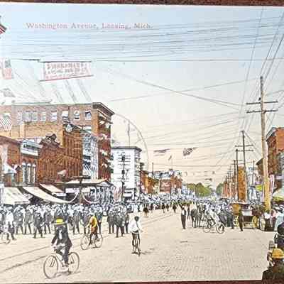 Washington Avenue, Lansing, Mich. Postcard
