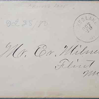 Crooked Lake, Mich. Postal Cover