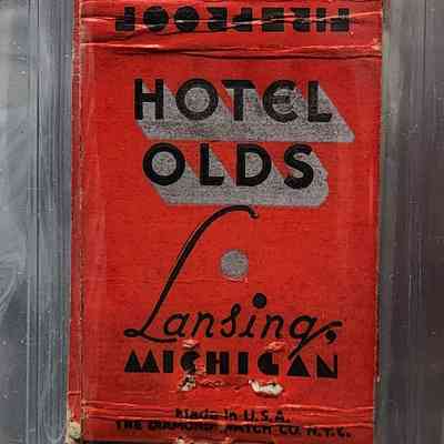 Hotel Olds, Lansing, Michigan, Matchbook