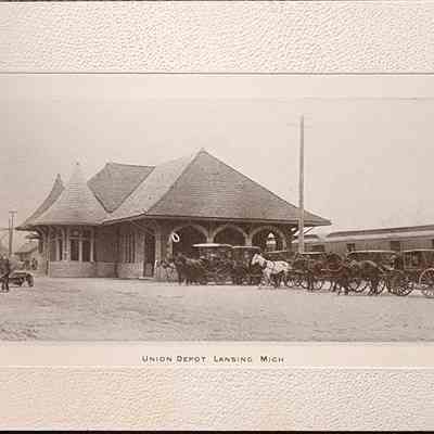 Union Depot, Lansing, Mich. Postcard