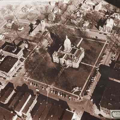 Courthouse Square and Downtown Mason, 1951, Aerial Photograph by Mr. Babs