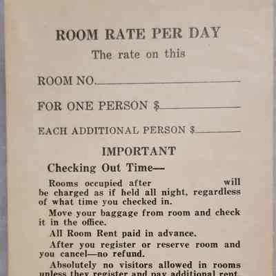 Hotel Detroit Room Rate Card