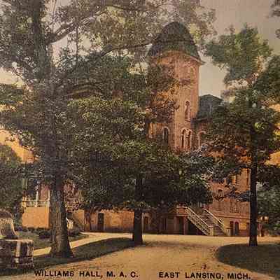 Williams Hall, M.A.C., East Lansing, Mich., Postcard