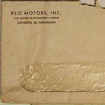 REO Motors Envelope