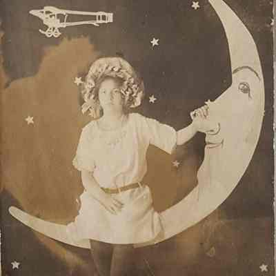 Helen Fraker Moon Sitter RPPC by Lansing Studio