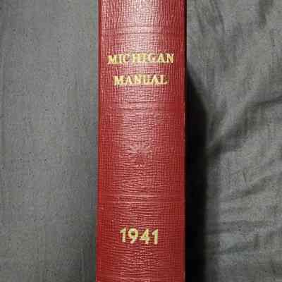 Michigan Manual 1941 inscribed by Harry Hittle