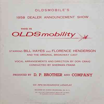 Oldsmobile's 1958 Dealer Announcement Show, This is Oldsmobility, Record