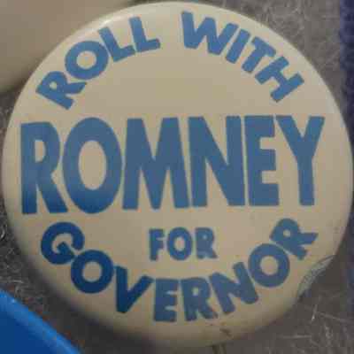 Roll with Romney for Governor Button