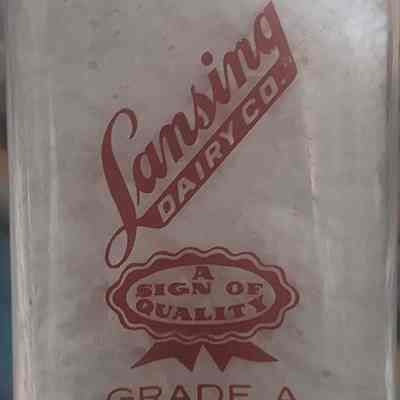 Lansing Dairy Co. Square Pyro Quart Bottle