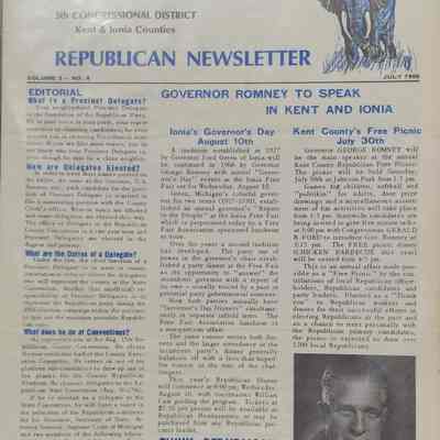 Republican Newsletter, 5th Congressional District, July 1966