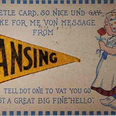 Lansing Dutch Pennant Postcard