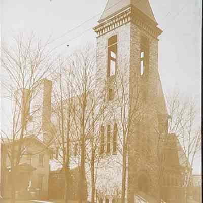 First Baptist Church, Lansing, Mich. RPPC by Knox