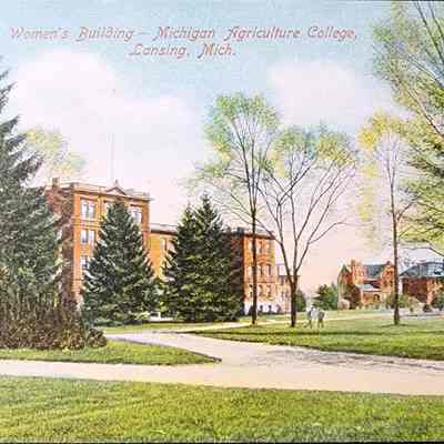 Women's Building, Michigan Agriculture College, Lansing, Mich. Postcard
