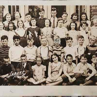 Class Photo, 1940, RPPC by Larner