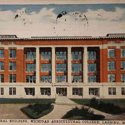 Agricultural Building, Michigan Agricultural College, Lansing, Mich., Postcard