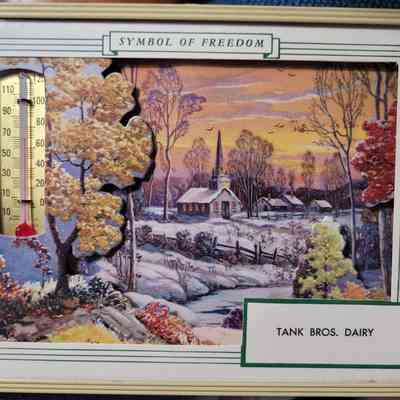 Tank Bros. Dairy Advertising Thermometer