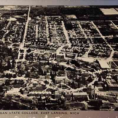 Campus, Michigan State College, East Lansing, Mich., Postcard