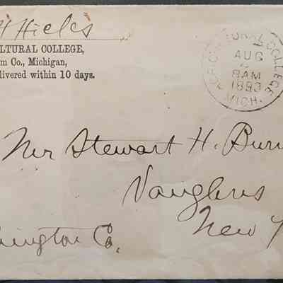 Agricultural College, Mich., 1893, Postal Cover