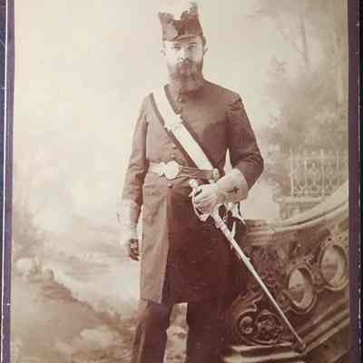 Portrait of a Man in Templar Costume Boudoir Card by Savigny & Christmas