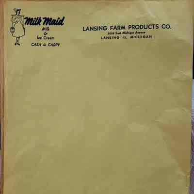 Lansing Farm Products Milk Maid Stationery
