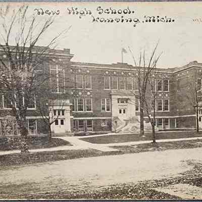 New High School, Lansing, Mich. Postcard