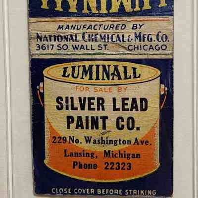 Silver Lead Paint Co., Lansing, Michigan, Matchbook