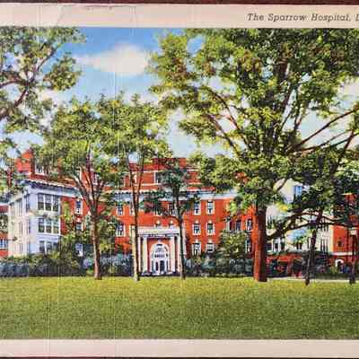 Sparrow Hospital, Lansing, Mich. Postcard