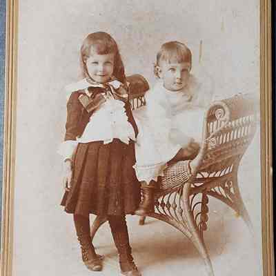 Portrait of Children Cabinet Card by LeClear