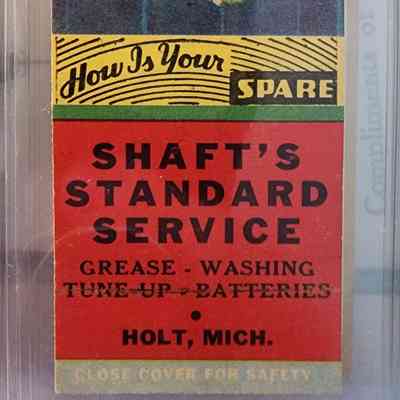 Shaft's Standard Service, Holt, Mich., Matchbook