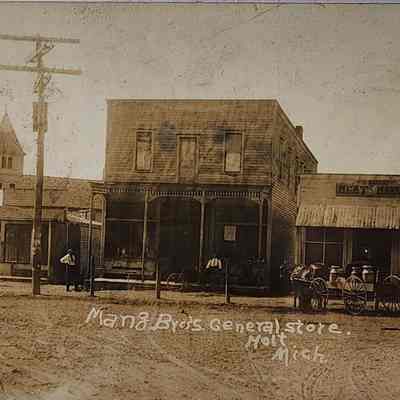 Manz Bros. General Store, Holt, Mich. RPPC