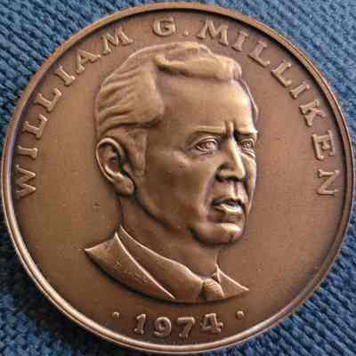 William G. Milliken 1974 Gubernatorial Medallion