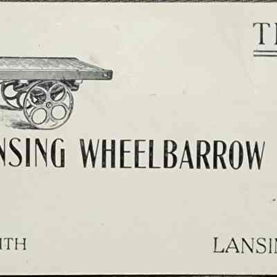 Lansing Wheelbarrow Co. Celluloid Advertising Calendar Card, 1906