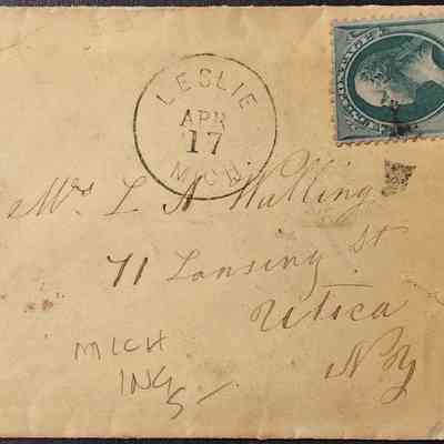 Leslie, Mich., Postal Cover