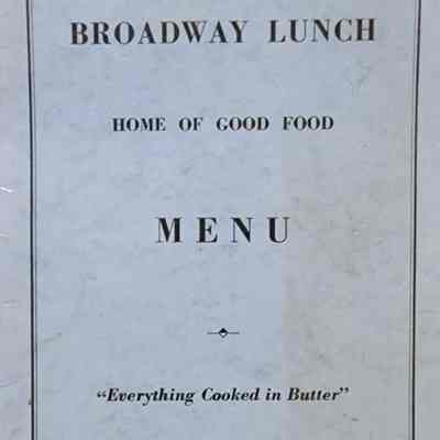 Broadway Lunch Menu