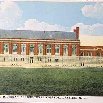 Gymnasium, Michigan Agricultural College, Lansing, Mich. Postcard