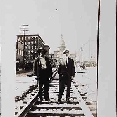Streetcar Tracks Construction, Michigan Ave. RPPC