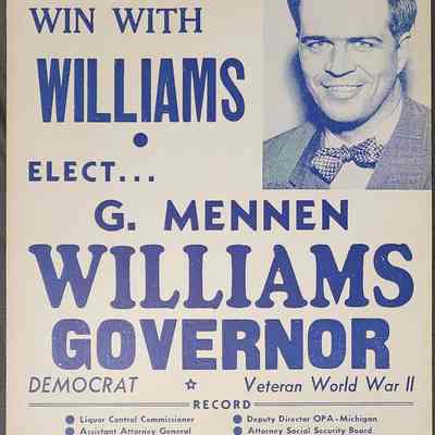 Win With Williams Campaign Poster, 1948