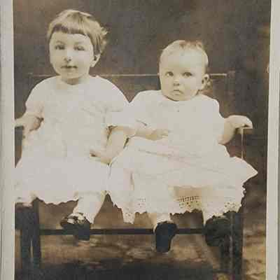 Portrait of Two Children RPPC by Newman
