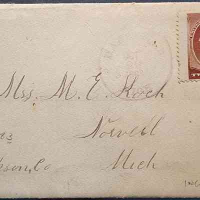 Dansville, Mich., 1883, Postal Cover and Letter