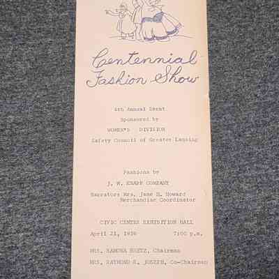 Centennial Fashion Show, 1959, Pamphlet