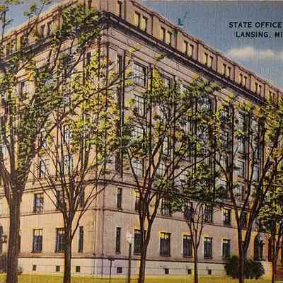 State Office Building, Lansing, Michigan, Postcard