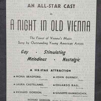A Night in Old Vienna MSC Concert Flier