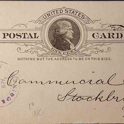 Stockbridge, Mich., 1887, Postal Card