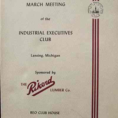 Industrial Executives Club March 1946 Meeting Pamphlet