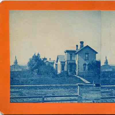 Capitol from a Distance Cyanotype Stereograph by Engelhart